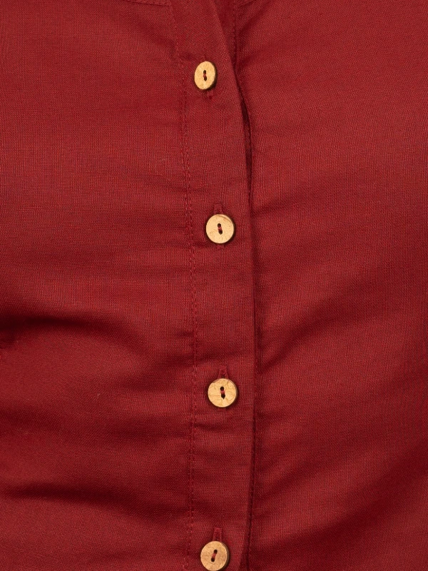 Maroon Skirt And Shirt Cotton Co-Ord Set 7