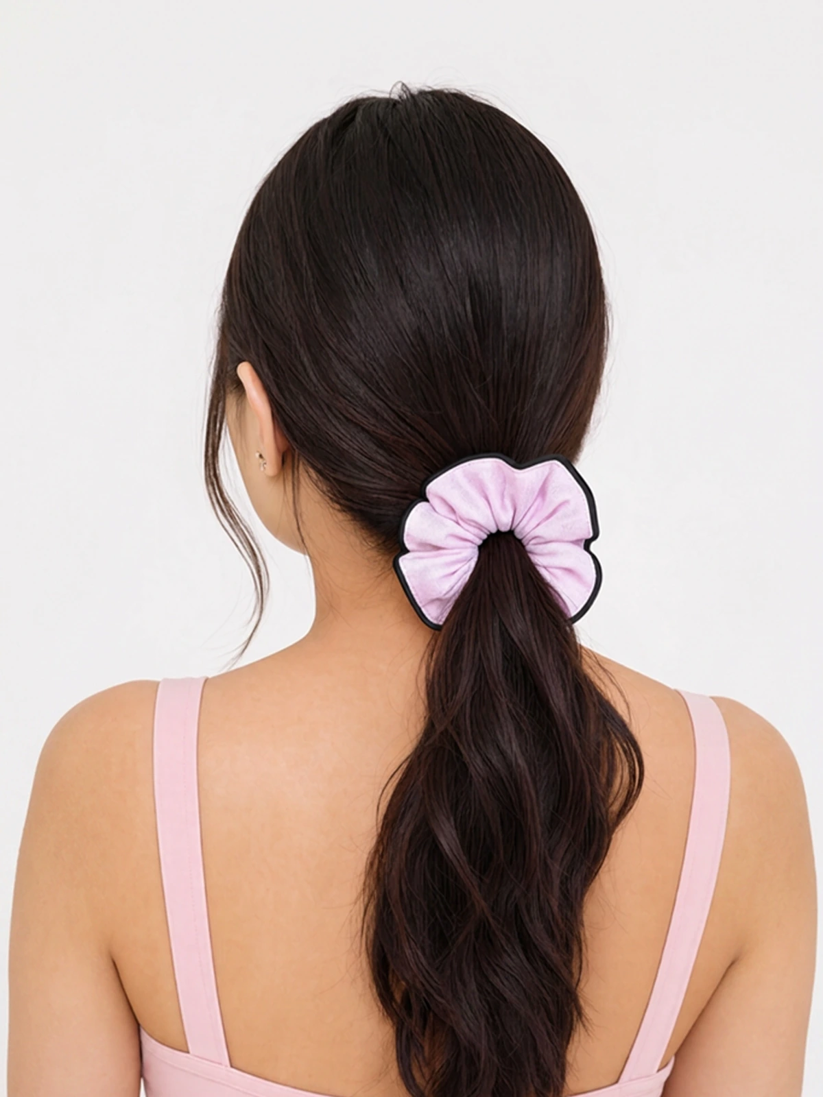 Light Pink Scrunchie With Black Border thumbnail 3