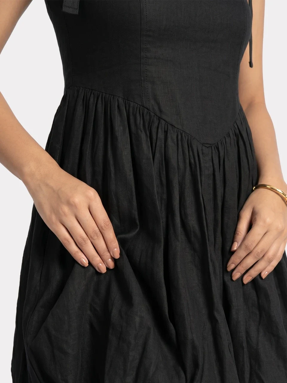 Black Square Neck Mini Corset Dress 5