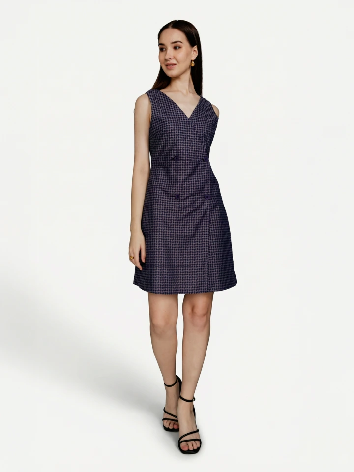 Violet Cotton A-line Formal Dress