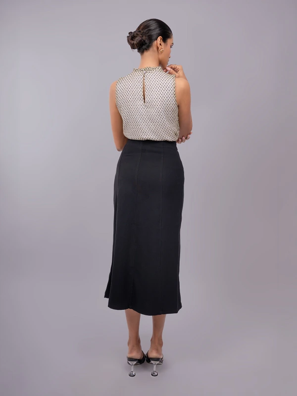 Off-White Printed High Neck Sleeveless Formal Top 3