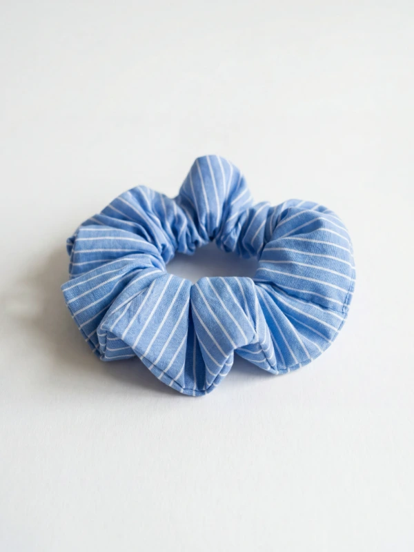 Blue Stripe Hair Scrunchie 5