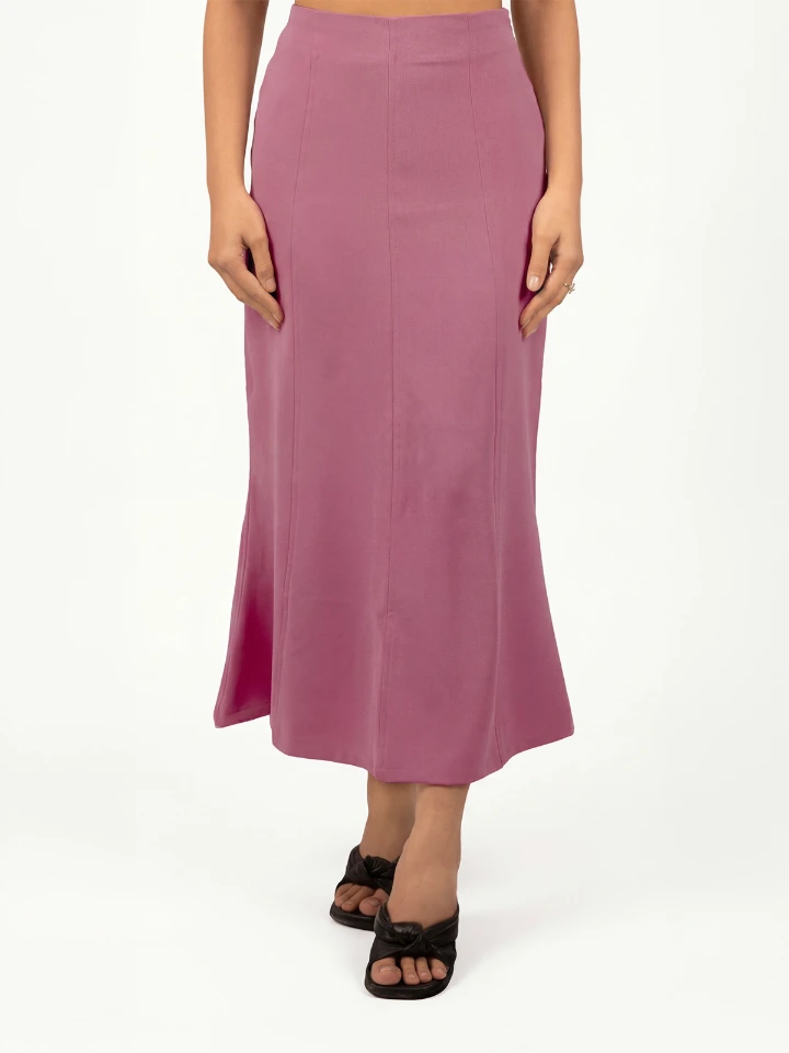 Pink Mermaid-cut calf length Formal Skirt