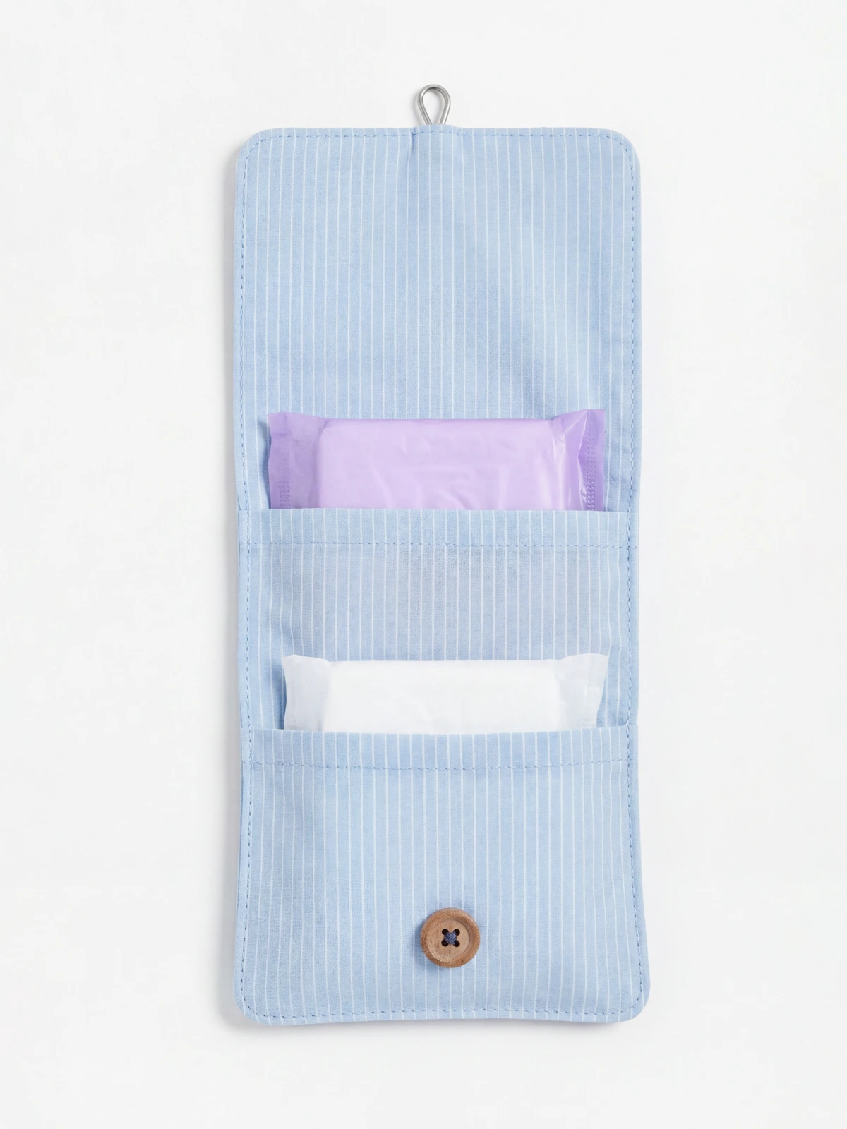 Light Blue Striped Sanitary Pad Pouch thumbnail 12