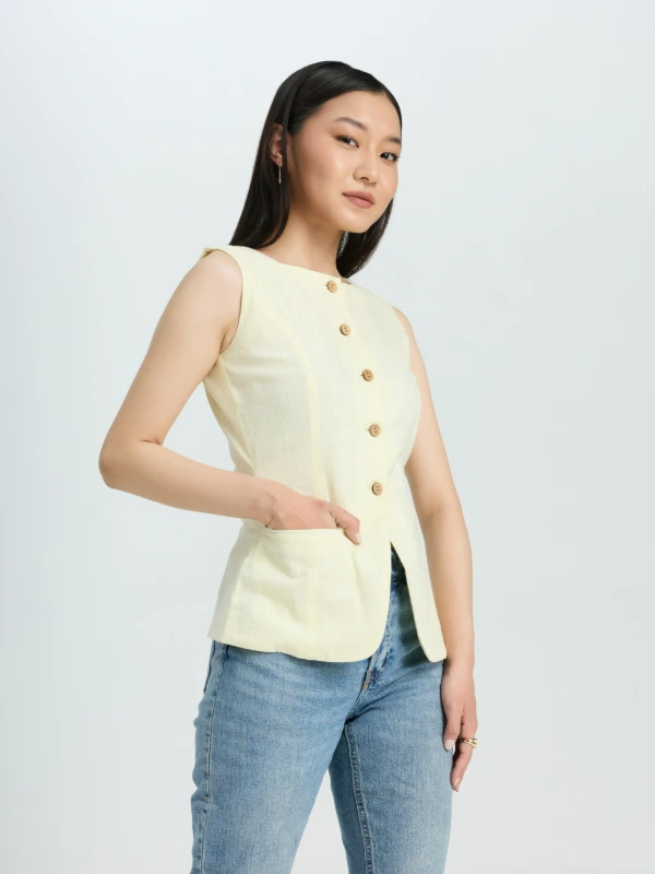 High Square Neck Formal Waistcoat For Women 4