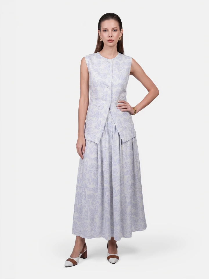 Off White Waistcoat and Skirt Formal Co-Ord Set