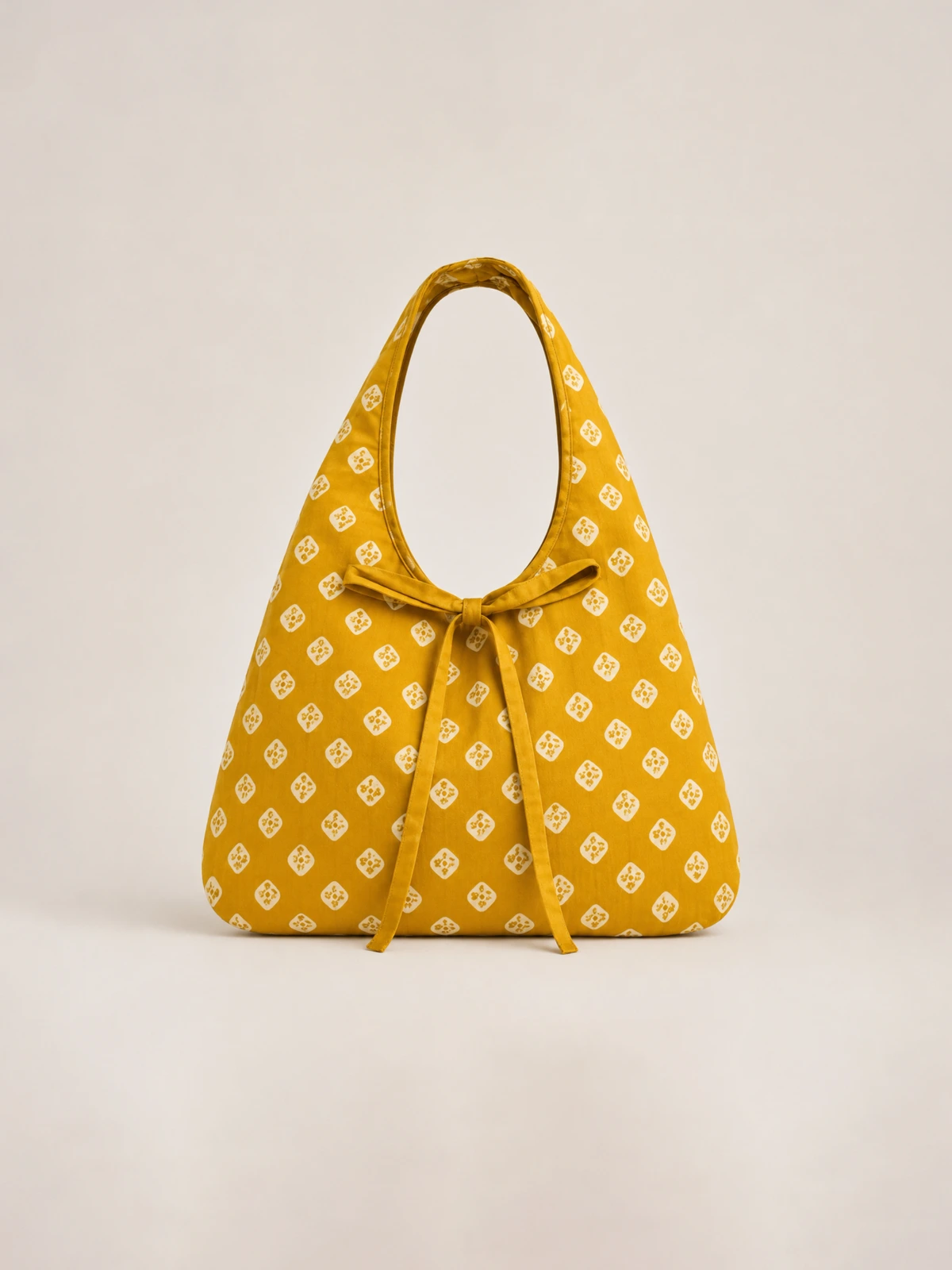 Yellow Bandhani Printed Hobo Bag thumbnail 2