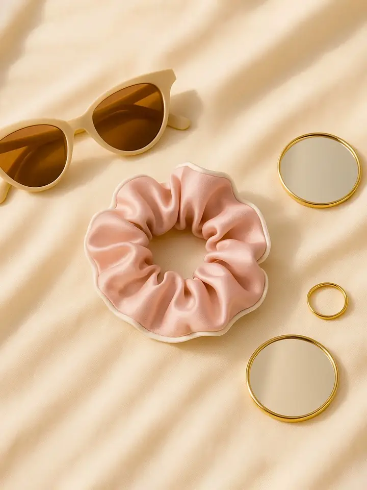 Pink Scrunchie with Piping