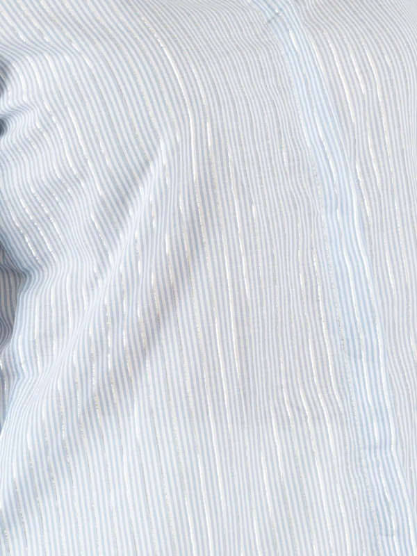 Blue Striped Shirt With Classic Collar Fit 7