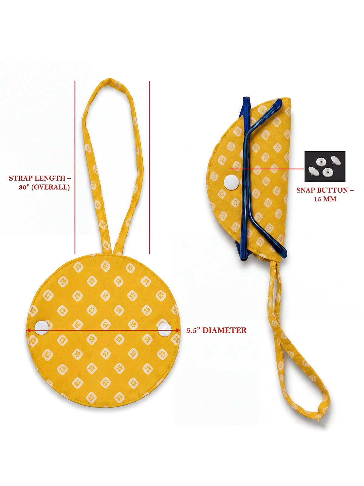 Mustard Yellow Bandhani Print Specs Wrap thumbnail 4
