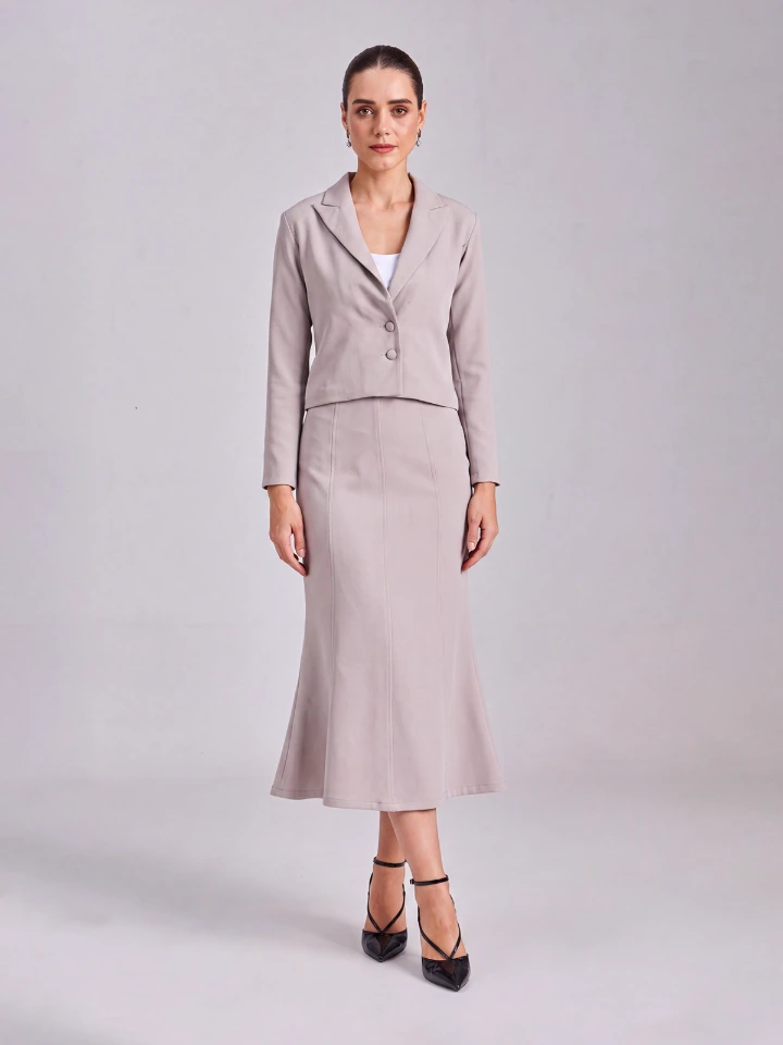Light Grey Cropped Blazer for Women