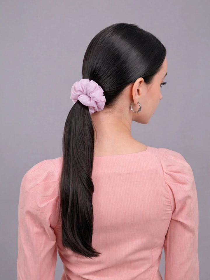 Light Pink Solid Hair Scrunchie